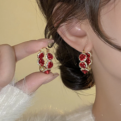 Aretes rosas classic - Joyeria Europea