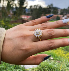 Anillo Girasol Giratorio - Envío Gratis